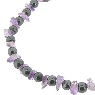 Hematiet met amethist edelsteentjes collier