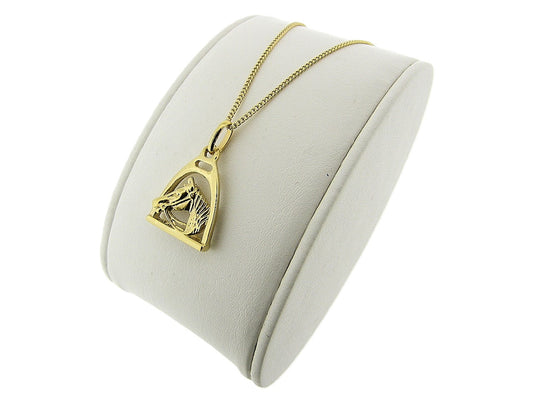 Gouden ketting met hangertje Franse stijgbeugeltje