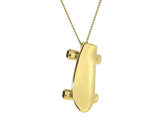 Gouden ketting met skateboard hangertje